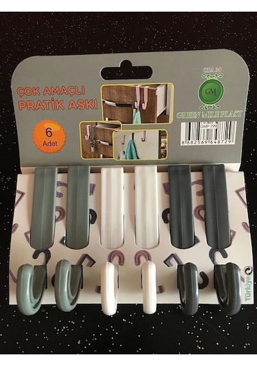 6'lı Çok Amaçlı Pratik Askı Sert Plastik Royaleks-gmp-799-op-8 Renkli
