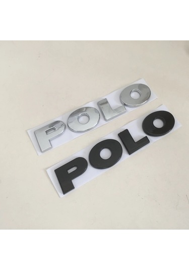 Gümüş-adet 3d Abs Polo Araba Arka Tampon Gövde Mektup Amblem Etiket Rozet Çıkartması Araba Şekillendirici