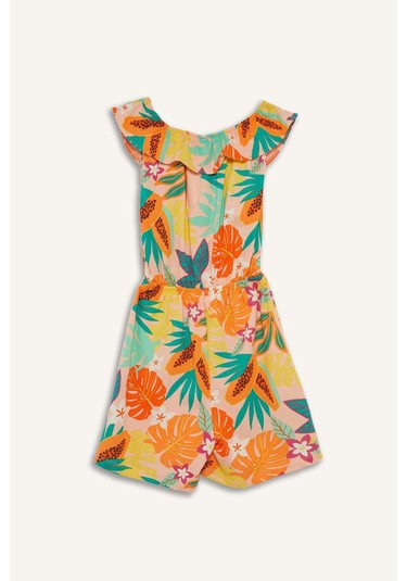 Defacto Kız Çocuk Desenli Askılı Tulum E5803a825smgn268 Yeşil