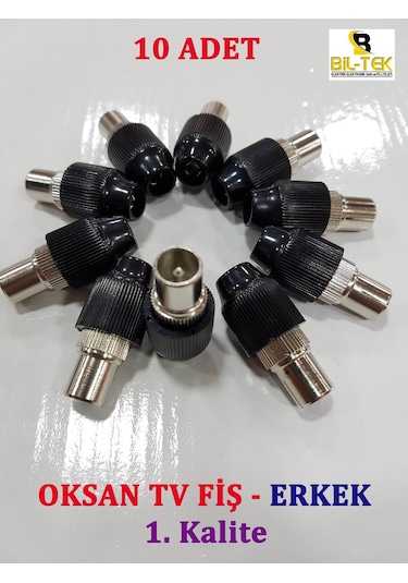 Oksan Tv Anten Fiş Erkek 10 Adet