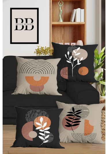 Belle Benoit Baskılı Runner & Koltuk Kırlent Kılıfı Set Desen42