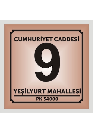 Kapı Ve Daire Numarası 10cmx10cm Aliminyum Metal Levhaya Baskı