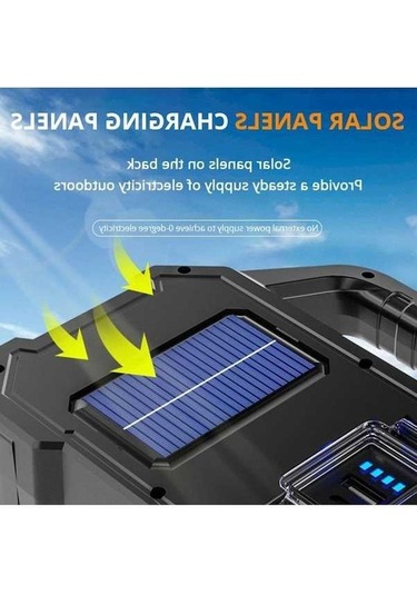 Novahub Taşınabilir Super Parlak Led Çalışma Işığı Kamp Işığı Güneş Usb Şarj El Feneri Soğuk Siyah Siyah