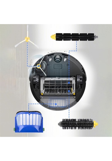 Xurunkeji İrobot Roomba 600 Serisi 605 606 Ve 500 Serisi 564 585 595 İçin Yedek Parça Fırçalar, Filtre, Fırça Aksesuar Seti