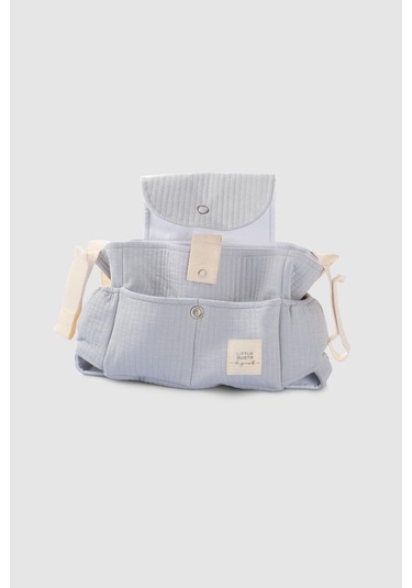 Sıvı Geçirmez Bebek Arabası Organizer Çantası Kapitone Gri Desenli Gri