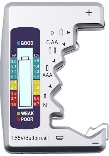 Xinxin Pil Test Cihazı Evrensel Cdn Aa Aaa 9v 1.55v Düğme Lcd Ekran Pil Kapasitesi Denetleyicisi - Gümüş