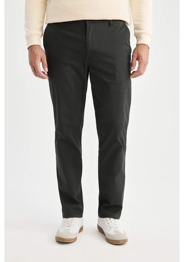 DeFacto Regular Fit Normal Kesim Yazlık Düz Paça Chino Kanvas Pantolon D7349AX25SPGN827