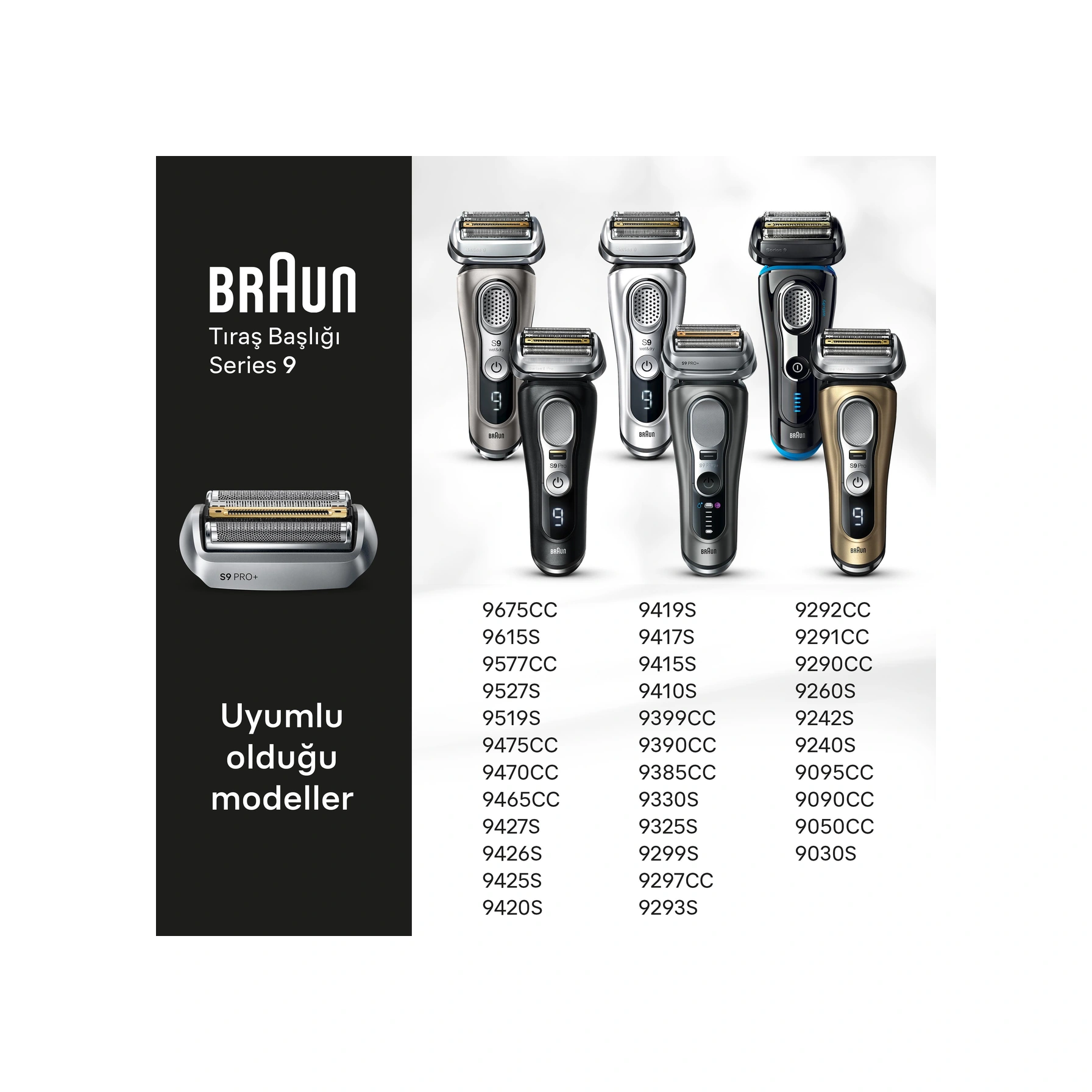 Braun Series 9 Pro+ Elektrikli Tıraş Makinesi Yedek Başlığı, 96m