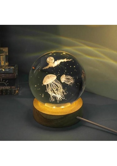 Zhlhome Deniz Anası Tasarımlı Işıklı Cam Küre