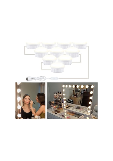 Usb Touch Partming Beauty Dolgu Işığı For 10 Leds Beyaz