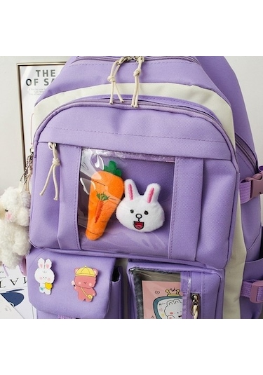Pasifix Büyük Kapasiteli Okul Çantası Seti 4 Parça Mor