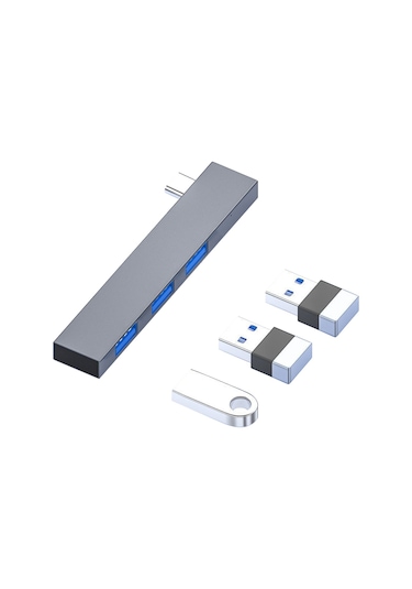 Sones 839 Usb-c/type-c Erkek - Çift Usb 2.0 + Usb 3.0 Dişi Adaptör Gümüş