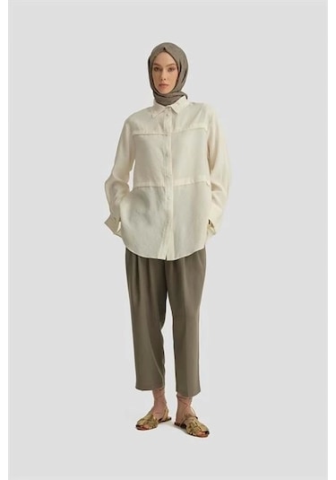 Armine Çift Pileli Pantolon 25y2816 Haki Haki