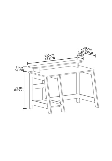 Country Ergonomik Çalışma Masası, Modern Bilgisayar Masası - Gri