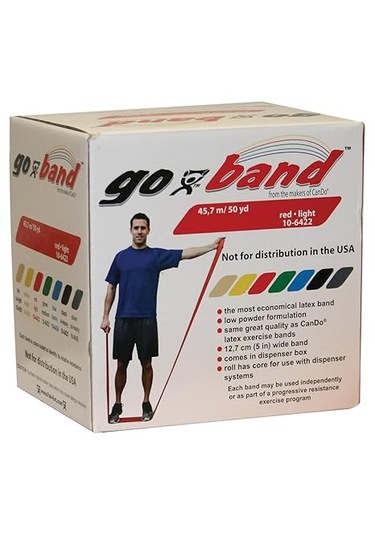 Cando Go-band Direnç Egzersiz Bandı Kırmızı Lıght 45.7 Mt -10-6422 Kırmızı
