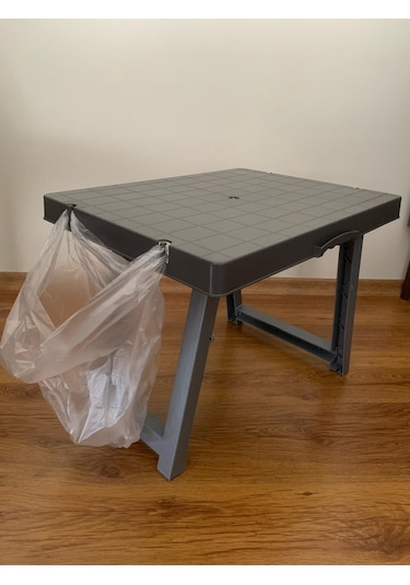 Portatif Plastik Katlanabilir Sehpa, Kamp Piknik Sehpası, Plastik Antrasit