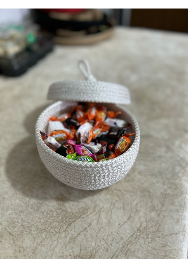 Hasır Sepet, Kapaklı Dekoratif Sepet, Çok Amaçlı Kutu, Şekerlik Sepeti