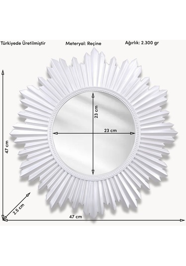 Armanda Yuvarlak Ayna İnci Ceviz
