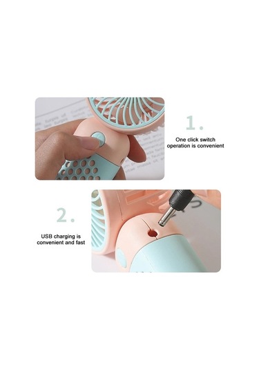 Cacaosevimli Kompakt Cep Fanı Taşınabilir Mini El Fanı Usb 5110 Pembe