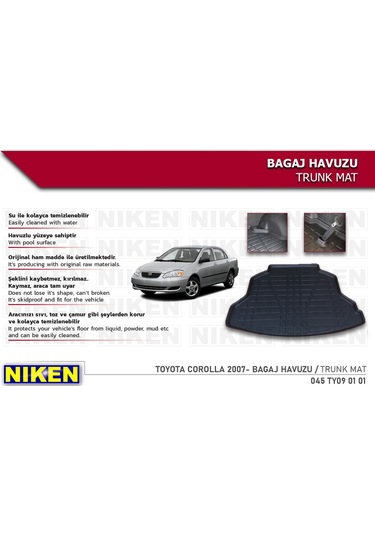 TOYOTA Corolla Uyumlu 2007 BAGAJ HAVUZU