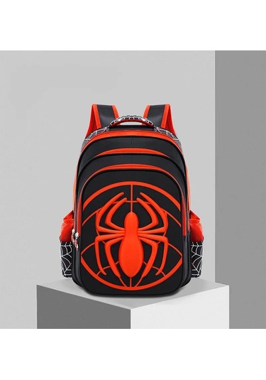 Small--black Örümcek Sırt Çantası Kutusu Seti Boys İçin Okul Siyah