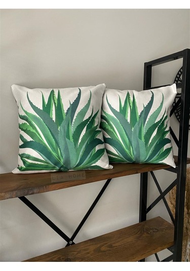 Aloe Vera Dekoratif 2'li Kırlent Kılıfı Seti