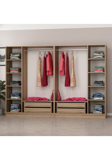 Minar Kale 6 Kapaklı 4 Ç Dolap Dore 210cm Ceviz