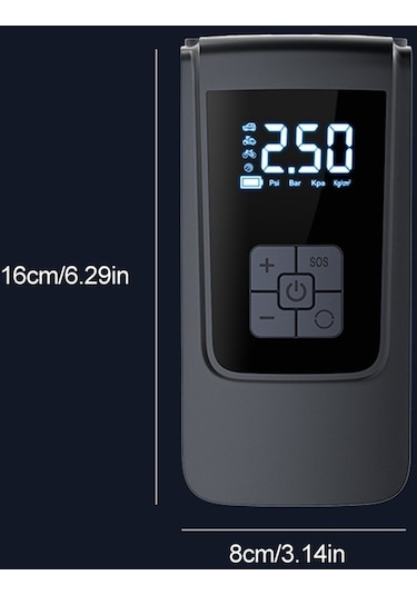 Didadodo Suıtu St-9624a 150psi Hava Pompası Akıllı Dijital Ekran Araba Bisiklet Siyah