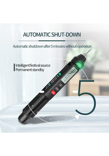 Agoodshop A3007 6000 Sayım Dijital Kalem Multimetre - Siyah