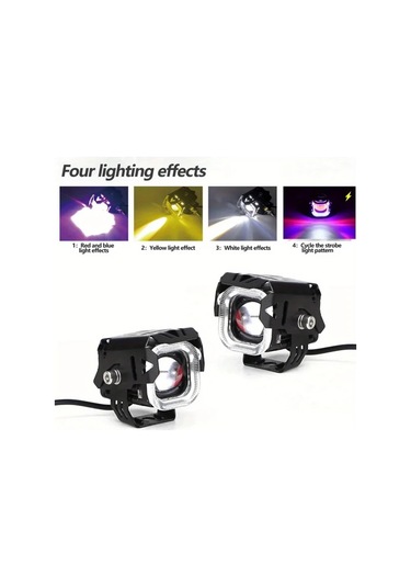 Xuweiwei 2 Adet Motosiklet Led Spot Sis Farları Yüksek Düşük Sürüş Lambası Evrensel Atv Suv Utv