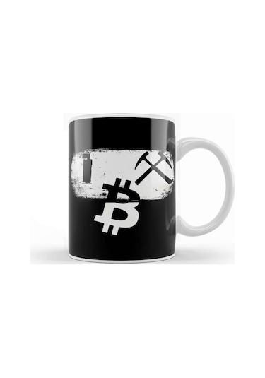 I Mine Bitcoin Novelty Pun Btc Mining & Trading Kupa Bardak Porselen Karışık