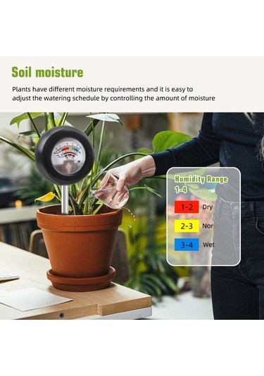 Qingmipy Toprak Nem, Işık, Ph Ve Gübre Seviyesi Testeri - Bitki Bakımı İçin 4 Fonksiyonlu Toprak Analiz Cihazı