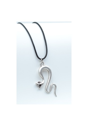 Yılan Deri İp Kolye Gümüş