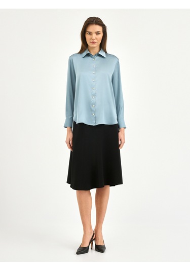 Karaca Kadın Regular Fıt Gömlek-mavi 12.25s.04.004 Mavi