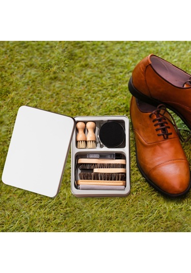 Homyl Dericilik Için Ayakkabı Bakımı Ve Lehçe Kiti Metal Siyah