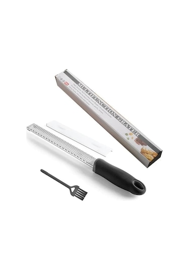 Novahub 304 Paslanmaz Çelik Peynir Rendesi Çok İşlevli Çikolata Limon Tel Kesici Plastik Kaymaz Saplı Mutfak Aletleri Siyah Siyah