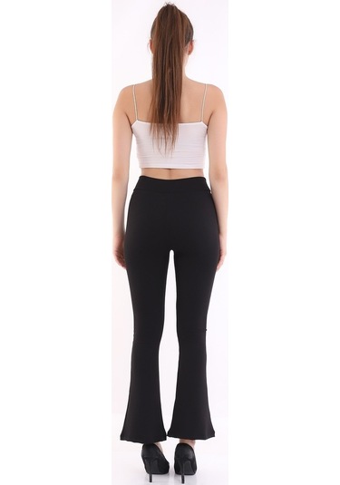 Kadın Siyah Yüksek Bel Fitilli Dayanıklı Örme Kumaş Toparlayıcı ISiyah