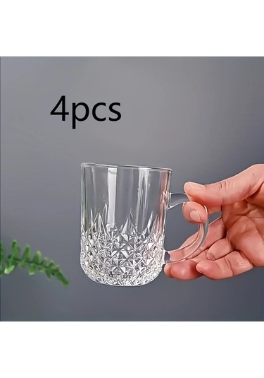 Willowhaven 4lü Elmas Desenli Saplı Bardak Sıcak Soğuk İçecekler İçin Multifonksiyonel