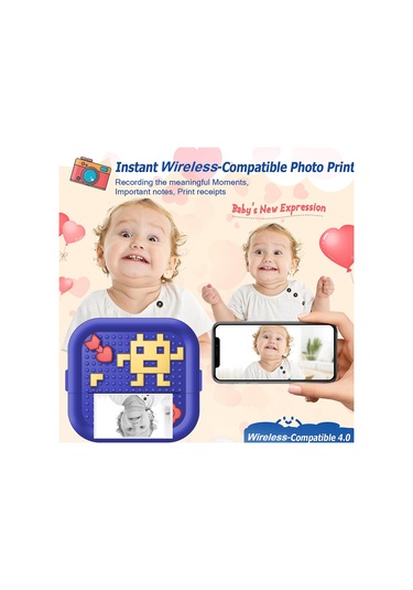 X3 Yapı Taşı Tasarımı Mini Bluetooth Termal Yazıcı Taşınabilir El Tipi Mürekkepsiz Yazıcı