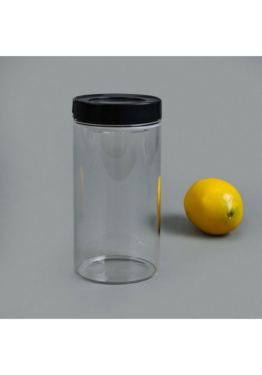 Tohana Vakumlu Cam Kavanoz - Şeffaf / Siyah - 600 Ml Şeffaf / Siyah