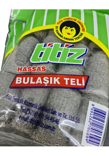 Titiz Hassas Bulaşik Teli Gri 12 Adet