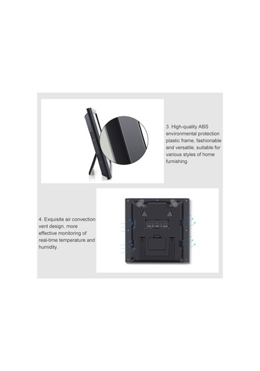 Sones Ts-8608 Çok İşlevli Büyük Ekran Saat Ev Yaratıcı Termometre Higrometre