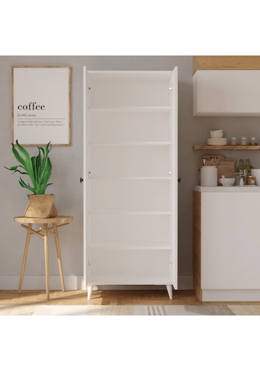 Suntalam 2 Kapaklı 5 Raflı Mega Çok Amaçlı Mutfak Dolabı Banyo Do