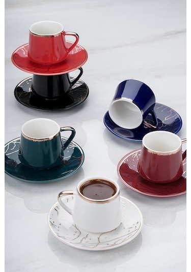 Acar Milla 6Lı Porselen Kahve Fincan Takımı