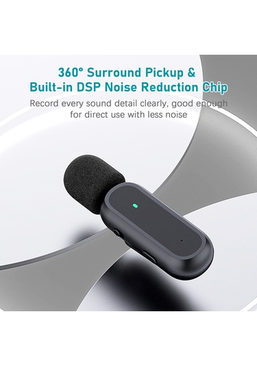 Maiyame Kablosuz Klips Mikrofon Seti - 20m Menzil, Gürültü Azaltma, Şarj Kutusu İle İphone Uyumlu