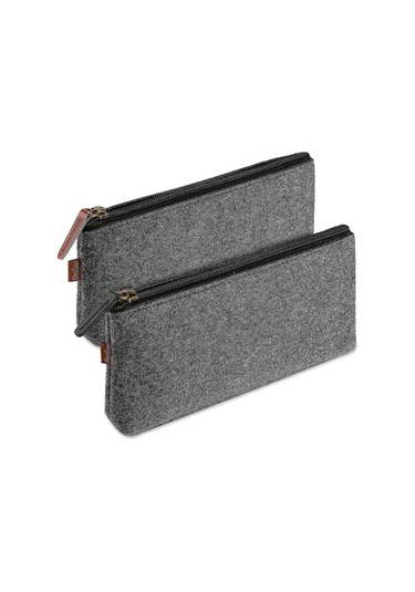 Kalem Çantası Kalem Kutusu, Keçe Öğrenci Kırtasiye Çantası Kalemler, Kalemler, Fosforlu Kalemler, Jel Kalem, İşaretleyiciler, Silgi Ve Diğer Okul Malzemeleri İçin Fermuarlı Çanta -2 Çok Renkli