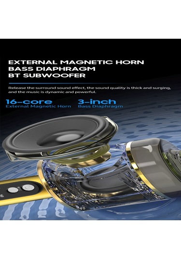 Mufunye Kablosuz Bt Karaoke Mikrofon Taşınabilir El Mikrofonu Hoparlör Makinesi 1800mah Şarj Edilebilir Hoparlör Ev Partisi Şarkı Söyleme İçin E