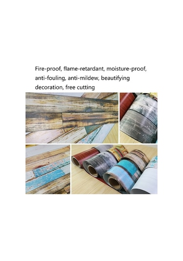 Tongxida Pvc Ahşap Desenli Duvar Çıkartmaları, Su Geçirmez Ahşap Tahta, Oturma Odası Zemin Çıkartmaları Mat Stil Mbt004 Diğer