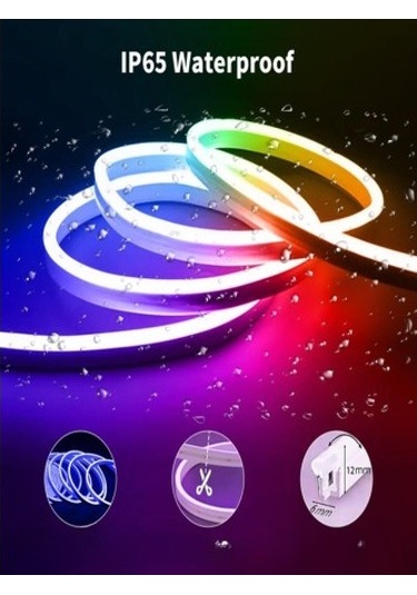 5m 16 Renk 4 Fonksiyonlu Esnek Şerit Neon Led Tdrtr Çok Renkli