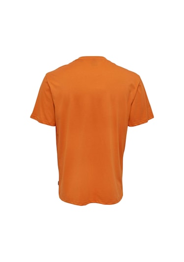 Only O Yaka Baskılı Turuncu Erkek T-shirt 22025271 Koı